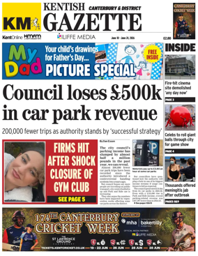Cover of Kentish Gazette Canterbury & District