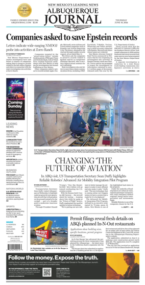Cover of Albuquerque Journal