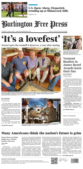 Cover of Burlington Free Press