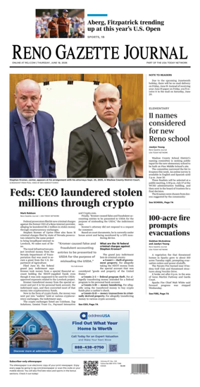 Cover of Reno Gazette Journal