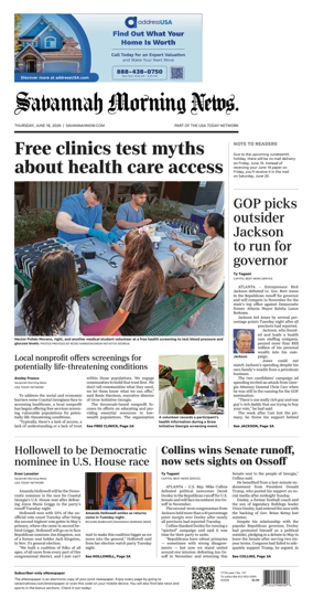 Cover of Savannah Morning News