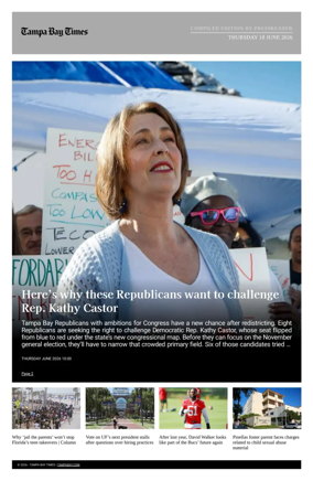 Cover of Tampa Bay Times TFP