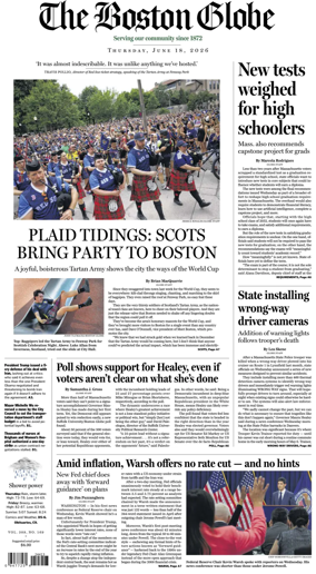 Cover of The Boston Globe