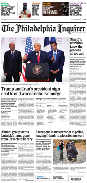 Cover of The Philadelphia Inquirer (South Jersey edition)