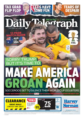 Cover of The Daily Telegraph (Sydney)