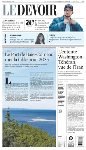 Cover of Le Devoir