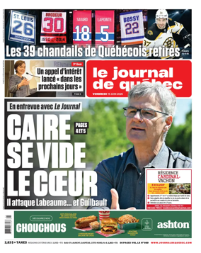 Cover of Le Journal de Quebec