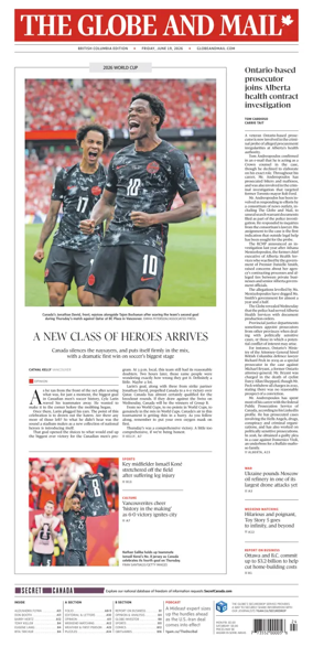 Cover of The Globe and Mail (BC Edition)
