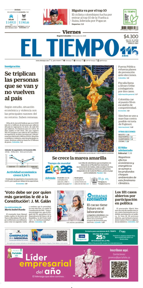 Cover of El Tiempo (Bogota)