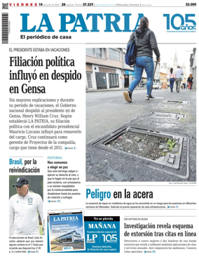 Cover of La Patria (Colombia)