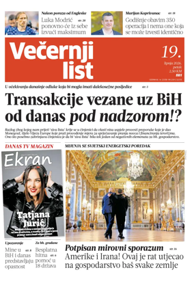 Cover of Vecernji list BiH