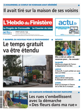 Cover of L'Hebdo du Finistere - Le Progres de Cornouaille Le Courrier du Leon