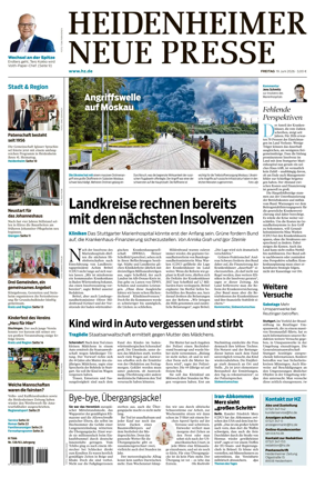 Cover of Heidenheimer Neue Presse