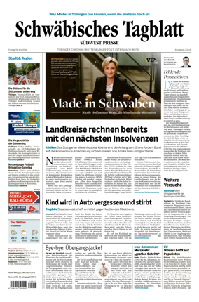 Cover of Schwabisches Tagblatt - Tubinger Chronik
