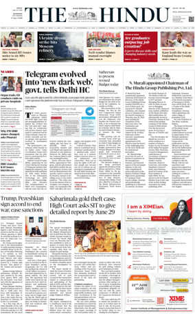 Cover of The Hindu (Kozhikode)