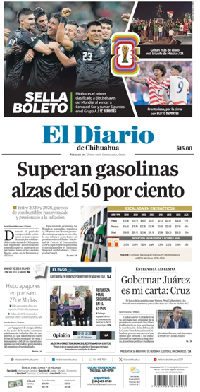 Cover of El Diario de Chihuahua
