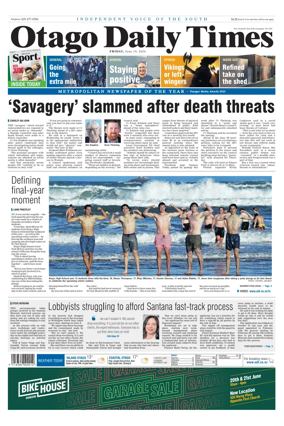 Cover of Otago Daily Times