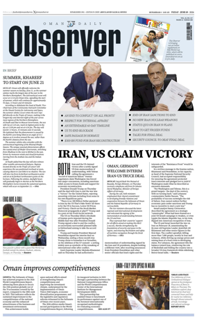 Cover of Oman Daily Observer