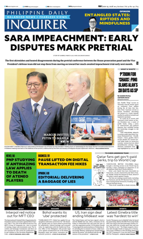 Cover of Philippine Daily Inquirer