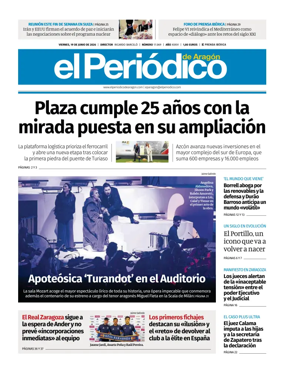 Cover of El Periodico Aragon