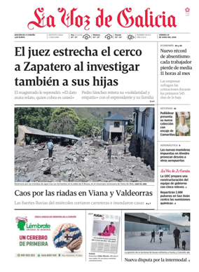 Cover of La Voz de Galicia (A Coruna)