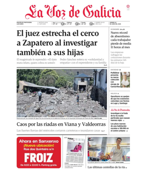 Cover of La Voz de Galicia (Pontevedra)