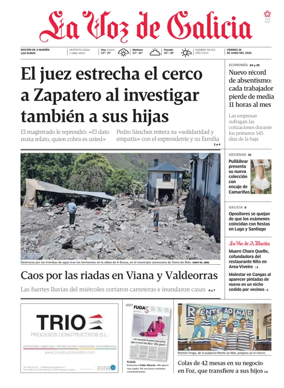 Cover of La Voz de Galicia (Viveiro)