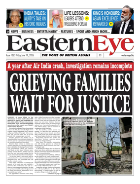 Cover of Eastern Eye (UK)