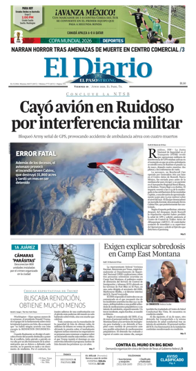 Cover of El Diario de El Paso