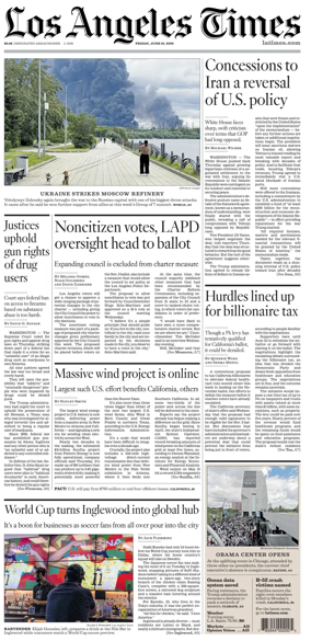 Cover of Los Angeles Times