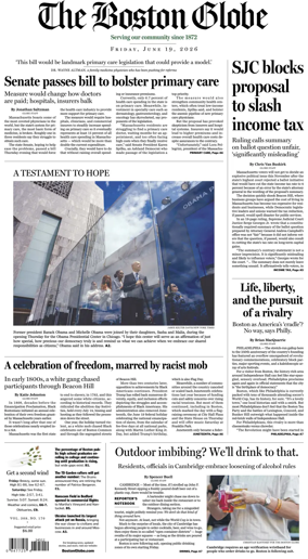 Cover of The Boston Globe