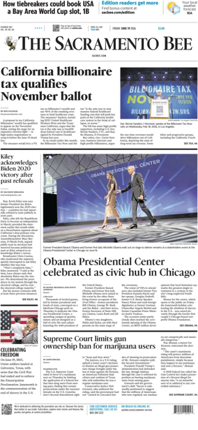 Cover of The Sacramento Bee