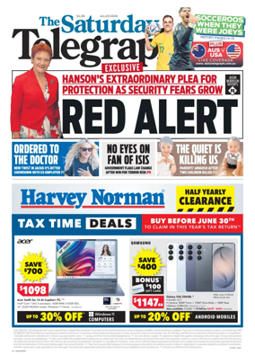 Cover of The Daily Telegraph (Sydney)