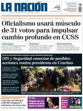 Cover of La Nacion (Costa Rica)