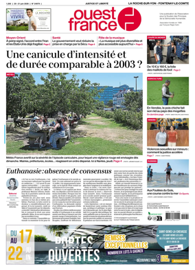 Cover of Ouest France (La Roche-sur-Yon - Fontenay-le-Comte)