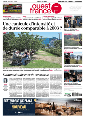 Cover of Ouest France (Saint-Nazaire La Baule Guerande)