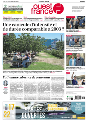 Cover of Ouest France (Vannes)