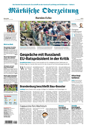 Cover of Markische Oderzeitung Eberswalde