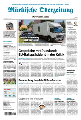 Cover of Markische Oderzeitung Oderland-Echo