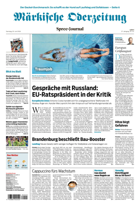Cover of Markische Oderzeitung Spree-Journal