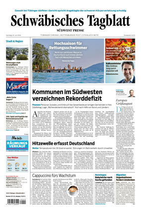 Cover of Schwabisches Tagblatt - Tubinger Chronik