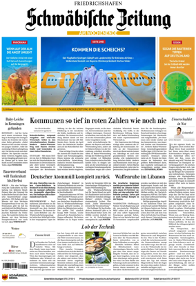 Cover of Schwabische Zeitung (Friedrichshafen)