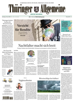 Cover of Thuringer Allgemeine (Arnstadt und Ilmenauz)