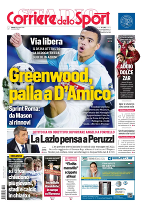 Cover of Corriere dello Sport (Lazio)