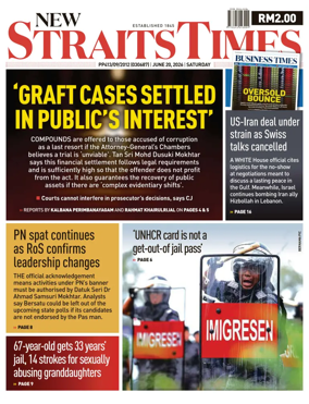Cover of New Straits Times