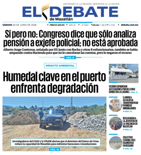 Cover of El Debate de Mazatlan
