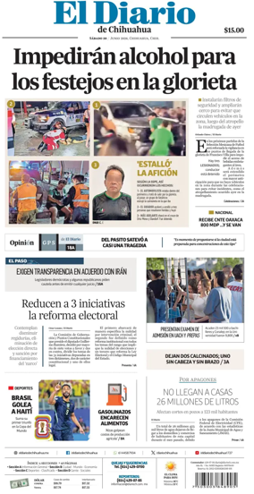 Cover of El Diario de Chihuahua