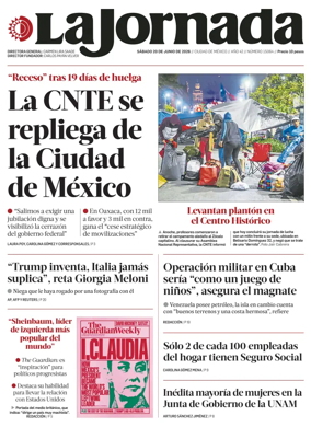 Cover of La Jornada