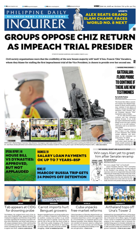 Cover of Philippine Daily Inquirer
