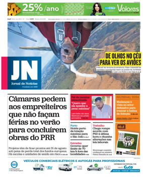 Cover of Jornal de Noticias